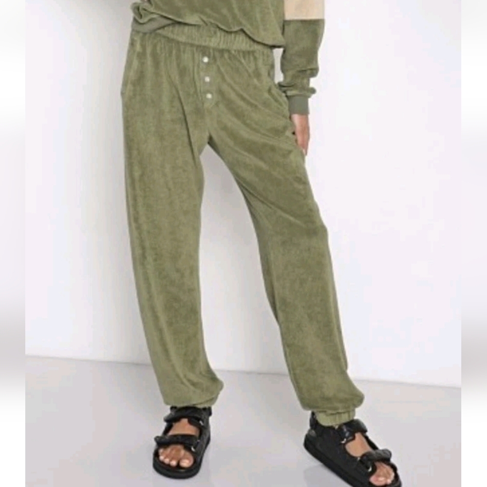 Donni. Sage Green Track Pants